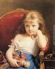 Fritz Zuber-Buhler Young Girl Holding a Doll painting